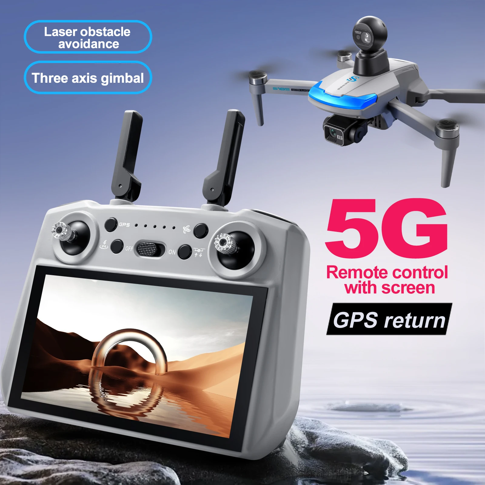 S185 Professional Drone 2.7K H - đánh giá và giá Drone Gimbal 3 Axis