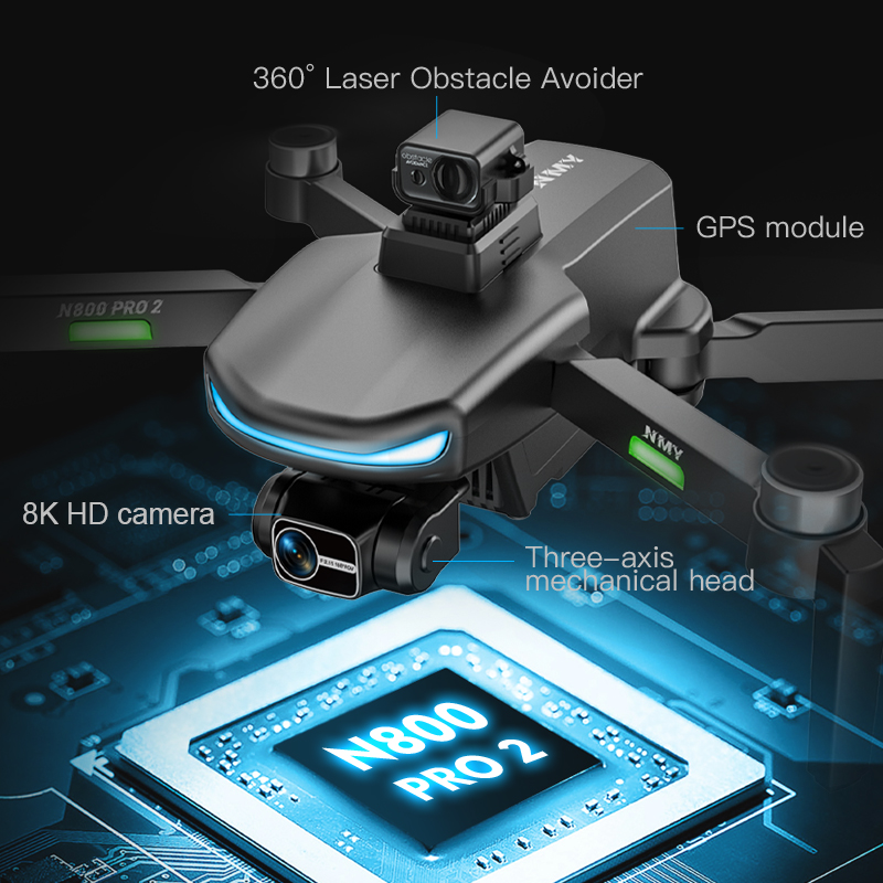 N800 PRO 2 GPS Drone Professio - đánh giá và giá Drone Gimbal 3 Axis